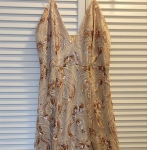 SFC Long Golden Sparkly Dress - NWT - Size XL